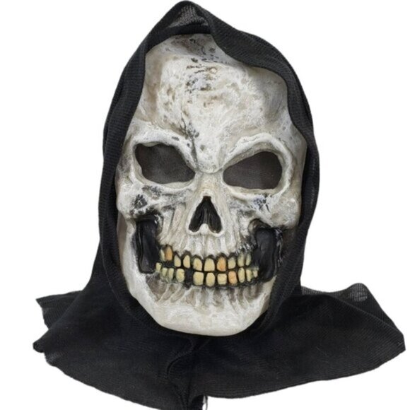 Easter Unlimited Inc Skull Mask Hooded Scary Costume Bones Halloween - Picture 1 of 13